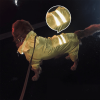 Golden hair raincoat dog Samoye medium-sized large dog border dog raincoat full package four foot pet big dog clothes - Yellow reflective four-legged