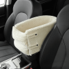 Pet Car Seat For Small Dog & Cat; Cat Safety Seat Anti-dirty Cushion Dog Cage; universal For All Models - Beige - Coral Fleece
