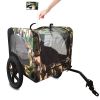 Camouflage Foldable Bicycle Trailer Bike Trailer for Camping Pet Dog Cat Luggage Carry - as Pic