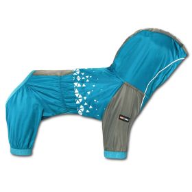 Dog Helios 'Vortex' Full Bodied Waterproof Windbreaker Dog Jacket - Blue - Medium