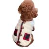 Small and medium dog plush coat; warm and soft dog coat; with scarf; chrismas pet clothing - White [with scarf] - L