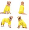 Golden hair raincoat dog Samoye medium-sized large dog border dog raincoat full package four foot pet big dog clothes - Yellow reflective four-legged