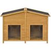 GO 47.2" Large Wooden Dog House Outdoor, Outdoor & Indoor Dog Crate, Cabin Style, With Porch, 2 Doors - as Pic