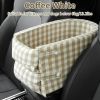 Pet Car Seat For Small Dog & Cat; Cat Safety Seat Anti-dirty Cushion Dog Cage; universal For All Models - Small Lattice Coffee White - Cotton
